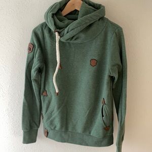 Green Naketano hooded sweatshirt, size L.